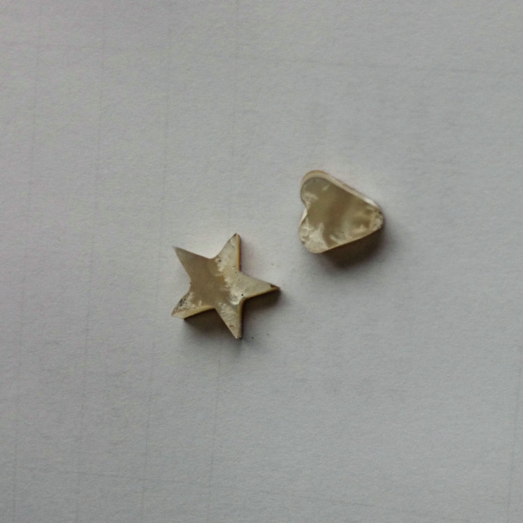 砂線切割機切割的貝殼五角星和心形形狀
